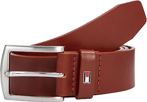 Tommy Hilfiger Herren Gürtel New Denton 3,5 cm Belt Ledergürtel, Braun (Dark Tan), 100 cm