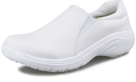 Hawkwell Damen Leichte Komfort Krankenschwester Schuhe rutschfeste Stillschuhe,Weiß EU 40