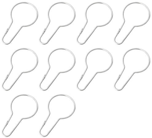 JRYXDS 10 Pezzi Anelli Tende Acciaio Inossidabile Ganci Aste Tende da Bagno per L'Ordinamento E L'Organizzazione