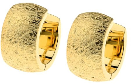Ernstes Design Creolen evia Ohrringe E649 gekratzt vergoldet 12 mm Edelstahl