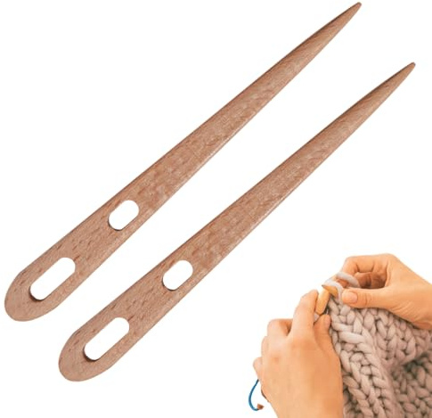 Agujas Grandes con para Hilo, Agujas de Coser a Mano con Grande | Agujas de Bordar de Dos Ojales, 2 Unidades | Suministros para Tejer y Ganchillo, Aguja de Tapiz para Coser con