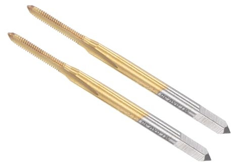 CoCud Gewindeschneider, M1.8 x 0.35 Gewindegröße, 3 gerade Nuten, Hochgeschwindigkeitsstahl Gewindeschneidwerkzeug zur Reparatur zum Gewindeschneiden von Edelstahl, Kupfer, 2 Stück