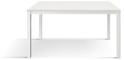 PAZZO DESIGN Table extensible Greta, salon, cuisine, studio, plateau mélaminé mélamine, pieds métal blancs, fabriqué en Italie, blanc frêne, 120 x 80 x 75 cm - id_2168