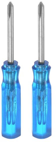 QUARKZMAN 2pz Cacciavite a Croce Mini Phillips Ph0 2mm Magnetica 45mm Lunghezza per Riparazioni di Piccoli Elettrodomestici, Blu