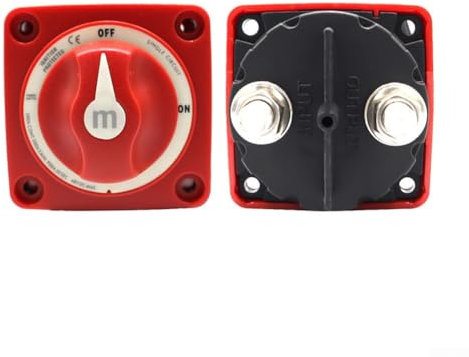 HpLive 2/3/4 Position Batterie Trennschalter, 12V-48V Batterieschalter 100A -300A Batterietrennschalter für Boot Motorrad Yacht Auto Wohnmobil(Single Circuit)