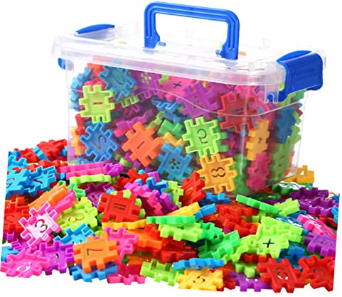 ibasenice 220pcs Building Kits for Boys and Girls Number Block Building Blocks Storage Box Educational Toys for Boys Girls Shape Recognition Toy