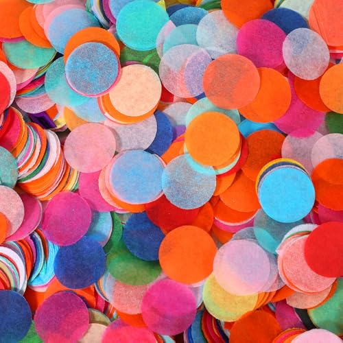 Classicseali 8000 Stück Konfetti Pastell, Konfetti Bunt, Konfettis Geburtstag Groß, Runde Tischdeko für Geburtstag Feier Party Jubiläum Dekoration (80g/Mehrfarbig)