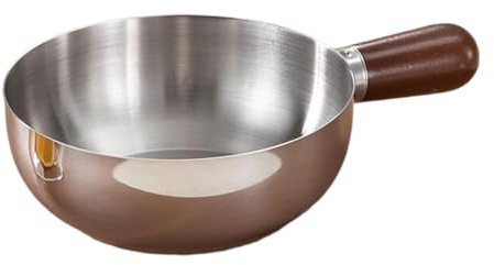 F Fityle Mini Casserole à Lait Chaud, faitout à Beurre, ustensile de Cuisine Portable en Acier Inoxydable, Petite Casserole, Argent