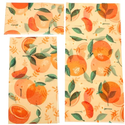 DOITOOL 3 Hojas Paños de Cera de Abeja Reutilizables Envoltorios de Conservación Orgánicos para Alimentos Mantienen Frescura Ecológicos y Fáciles de Limpiar Alternativa Saludable al