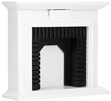 Tnfeeon Cheminée Blanche Miniature à l'échelle 1:12, Meubles de Maison de Poupée en Bois Faits à la Main, Parfaits pour la Décoration de Chambre d'enfants et Le Paysage Féerique, 3,94 X 1,18 X