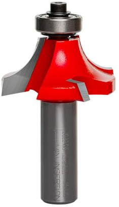 Freud Quadra-Cut Radius Rounding Over Bit with Perma-Shield Coating for Flawless Finish - 4 Cutters, 1/2 Shank Dia., 1/2 Radius, 2-3/4 Length - 34-126