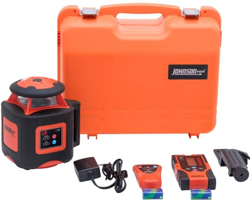 Johnson Level & Tool 40-6535 High Accuracy Dual Slope Rotary Laser Kit, Red, 1 Kit