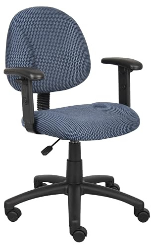Boss Office Products Perfect Posture Delux Fabric Task Chair with Adjustable Arms in Blue, 250 (B316-BE)