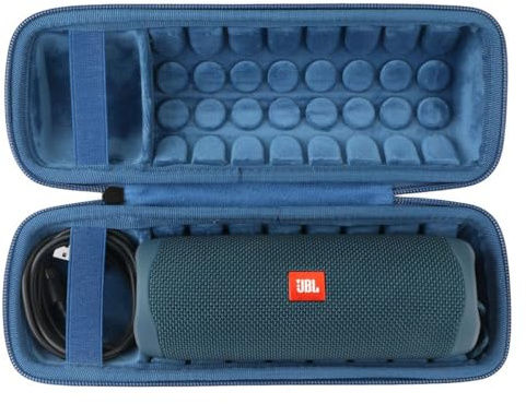 Khanka Dur Cas étui de Voyage Housse Porter pour JBL Flip 7/6 /5 Enceinte Bluetooth Portable (Zip Bleu)