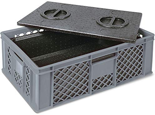 Stapelkorb mit EPP-Isolierbox, LxBxH 600x400x240 mm, grau