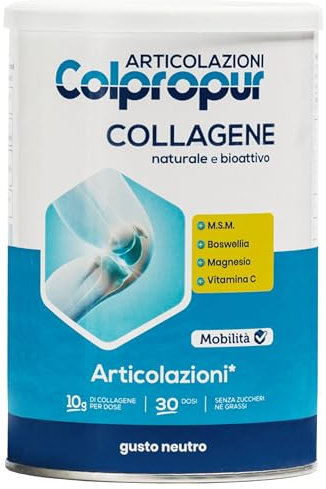 Colpropur Articolazioni Gusto Neutro – Collagene Idrolizzato in Polvere da Bere - Peptidi di Collagene, Integratore per Ossa, Articolazioni e Cartilagini – 336g
