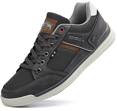 Mens Trainers Casual Shoes Fashion Leather Canvas Sneakers Lace Up Size 7-11