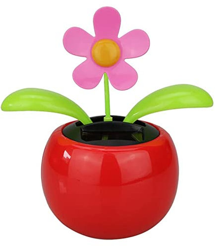 Anawakia Solar Wackel Blume Wackelblume Solarblume Solar Wackelblume Blume für Auto Balkon Solarblume Wackelblume (Rot)