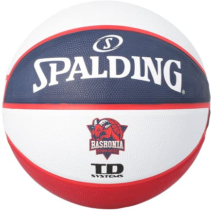 Spalding - EUROLEAGUE Team SZ7 - Baskonia Vitoria Gasteiz - Basketball Ball - Size 7 - Basketball - Material: Rubber - Outdoor - Non-Slip - Excellent Grip - Very Durable