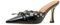 ATBELL Pantoletten mit Kätzchen-Absatz für Damen, Fliege, Wildleder, Stiletto-Absätze, Mule, spitze Zehen, Nieten, Slide-Absatz, Sandalen, Pumps für Hochzeitskleid, Party, Schwarz (Black Pu), 38.5 EU