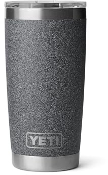 YETI Rambler 20 oz Tumbler, Stainless Steel, Vacuum Insulated with MagSlider Lid, Black Stone