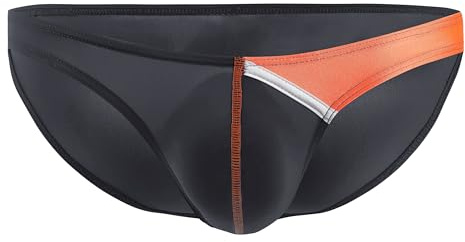 Maiclaice Hombre Seda De Hielo Skiny Fit Mini Talle Bajo Culturismo Bikini Slip Ropa Interior Negro XX-Large