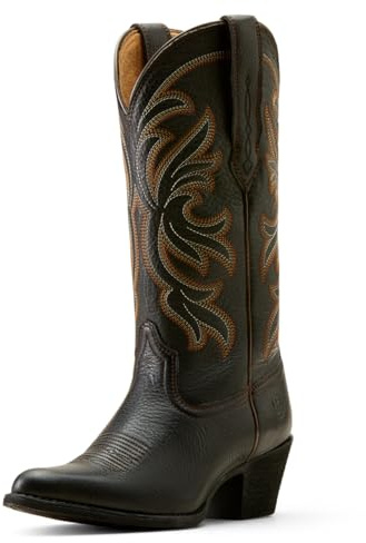 ARIAT Women's Heritage J Toe Stretchfit Western Boot, Black Deertan, 7