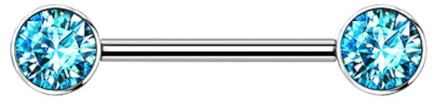 Taffstyle piercing smycken bröstvårta piercing bröstvårta intimpiercing bröst bröstvårta intim öra piercing titan implantatkvalitet inre gänga kristall, 1,6mm x 16mm x 5mm