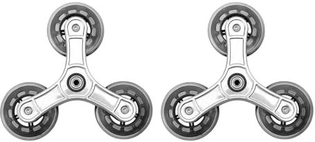 Folpus 2 Ruedas Triangulares para Escalar Escaleras, Carrito de Compras Plegable, Ruedas para Subir Escaleras
