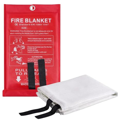 Bexdug Couverture d'extincteur | Couvertures Anti-feu pour étouffer Un feu de Cuisine - Couverture Ignifuge 1x1m Grande Couverture Anti-feu pour Cuisine Maison Graisse Voiture Camping Bureau