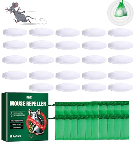 24 Stück Beutel Zur Mäuseabwehr,Mäuse Vertreiben,Abwehrmittel gegen Nagetiere,Mäuseschreck,Rattenabwehr,MäUseabwehr in einzelnen Beuteln für Maus,Klebefalle Heimchenfalle,Ratten Haus,Garten