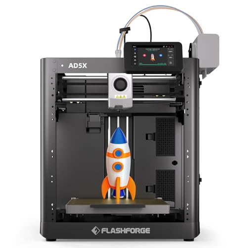 Flashforge AD5X Impresora 3D Multicolor, 600mm/s Alta Velocidad CoreXY, Nivelación Automática, Placa Pei Magnética, Boquilla 300 ˚C, Wi-Fi y App (220x220x220mm)