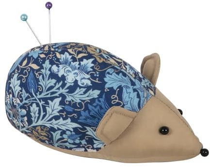 Hobby Gift Nadelkissen in Igelform, Baumwollstoff mit klassischem floralem Holzdruck, origineller Nadelhalter für den Tisch, inspiriert von Kunst und Handwerk, 12 x 4,5 x 6 cm