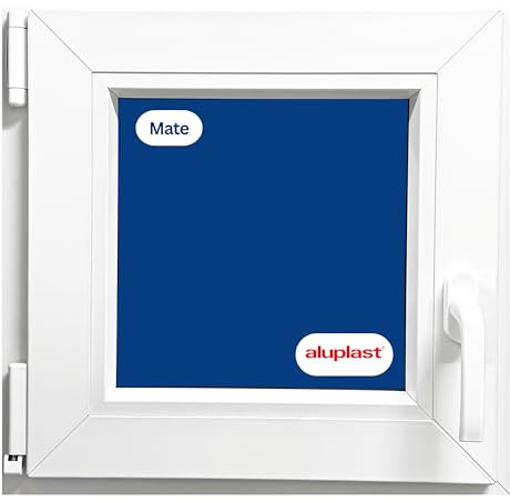 Ventana PVC Reforzada 500x500 Blanca | Oscilobatiente Izquierda | Cristal Climalit Mate | Perfil Aluplast | Entrega 24/48h
