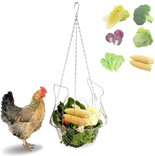 Comedero Plegable XXL para Aves de Corral 16.5 Pulgadas - Cuenco Antideslizante con Cadenas de Seguridad, Ideal para Gallinas/Patos/Gansos/Pavos Reales - Alimentador Exterior Duradero en Plástico Resi