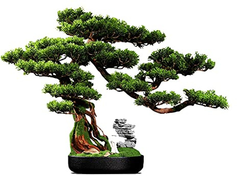 Konstgjord bonsaiträdsimulering Välkommen tallbonsai Vardagsrum Skrivbord Gröna växter Krukväxt Veranda Konstgjord växt Thuja Ornament Lämplig som konstgjord växtdekorati,A