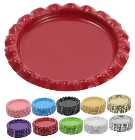 PartyKindom 1 Ensemble Lot de Bouchons de Bouteille Métalliques Décoratifs Aplatis pour Projets Diy Accessoires de Bricolage pour Création de Bijoux Scrapbooking
