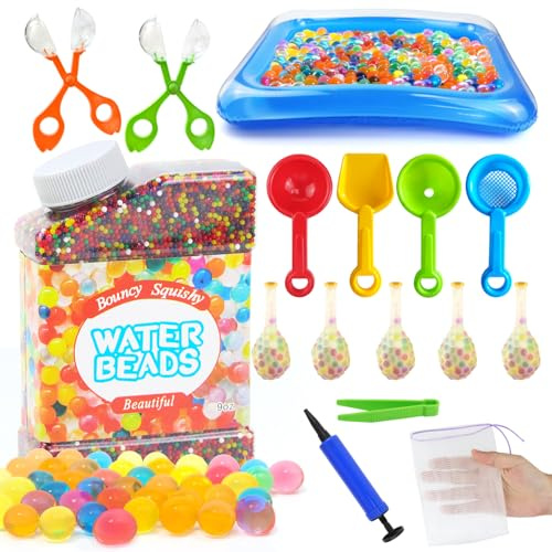 Qcdou Perlas de agua para plantas, perlas de agua 50.000 piezas, no tóxicas, coloridas, perlas de gel para plantas, relleno de jarrones, decoración de fiestas en casa, evento y decoración