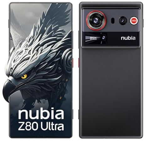 nubia Z80 Ultra 5G Android Libero Smartphone, Snapdragon 8 Elite Gen 5, Tripla Fotocamera IA 50 MP, 6,85 Schermo Intero OLED 144Hz, Ricarica Wireless 80W, Impermeabile IP68&IP69 (nero, 16+1TB)