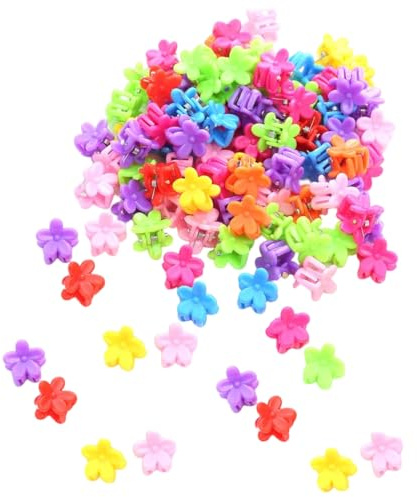 Fermagli Capelli Bambina 100 Pezzi Mini Mollettine Capelli Fermagli Capelli Bambina Piccola Mollette per Capelli Colorate Pinze per Capelli con Forma di Fiori
