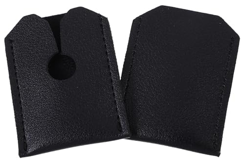 LABRIMP 2pcs Artificial Leather Head Sleeve Safety Cover Soft Protective Case for Manual Shaving Blades Head Protector for Travel and Storage