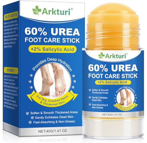 Urea Cream 60 Percent for Feet, Urea Foot Cream Stick, Foot Cream for Cracked Heels and Dry Skin, Cracked Heel Repair Cream, Foot Moisturizer, Callus Remover & Skin Softener (40g (Pack of 1))