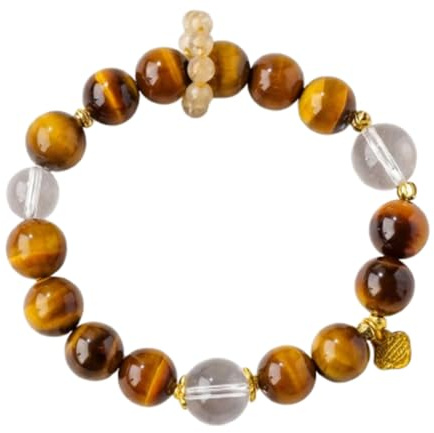 Tigeröga-armband med naturliga kristaller för kvinnor och män