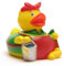 Duckshop I Badeente Putzfrau I Quietscheente Putzfee I L: 7,5 cm I inkl. Gummienten-Schlüsselanhänger im Set I Badewannen-Spielzeug für Kinder