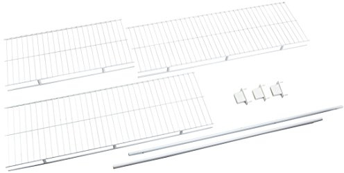 Rubbermaid Full Closet Organization Shelf System, Direct Wall Mount, Adjustable from 6.5-8 ft, Mounting Hardware Kit Included, White, Wire Shelving Organization for Home/Laundry/Mudroom/Pantry/Linen