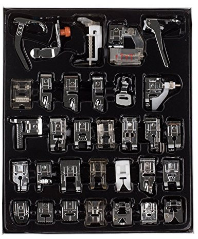 Youngine 32pcs Professionelle Nähmaschine Presser Feet Set Low Shank Snap-on Fuß Kit für Bruder, Sänger, Janome, Viking