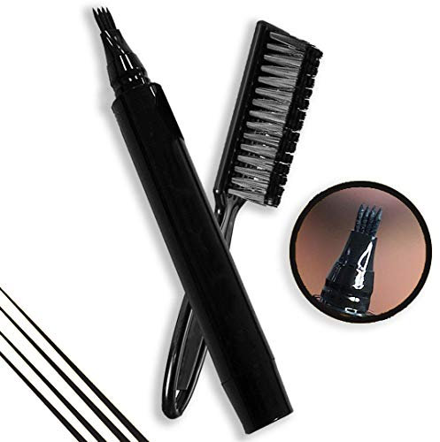 Wasserdichter Bartstift Bartfüllstift-kit Bartfüller Bleistift Für Männer, Bart Füllstift Kit Salon Haargravur Styling Augenbrauen Werkzeug Bart Bleistiftfüller, Augenbrauen-Werkzeug, Schwarz