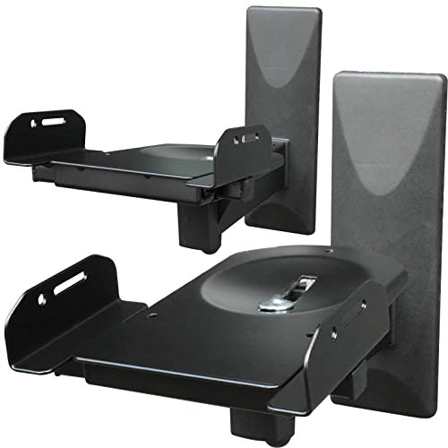 Drall Soportes de Pared para Altavoces Negros inclinables giratorios para Altavoces y satélites HiFi Audio Modelo: WHB-03