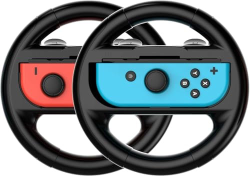 Lenkräder für Nintendo Switch OLED, Switch Racing Wheel für Mario Kart 8 Deluxe (schwarz), 2 Stück