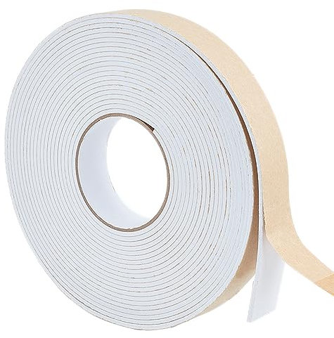 BENECREAT 10 m Bandes D'Étanchéité en Mousse Blanche, Coupe-Froid en Mousse Haute Densité 30mmx3mm pour Meubles, Voitures, Haut-Parleurs, Équipement Sportif